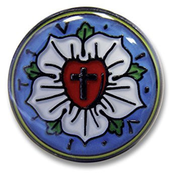°° Metall-Anstecker Lutherrose