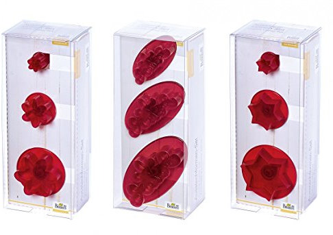 Ausstecher, Ausstechformen-Set - Ornament, Muster, 3-teilig, Auswerfer, 4-7cm