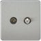 Knightsbridge SF0140BC (Isolated) Screwless Sat Tv Outlet, Brushed Chrome