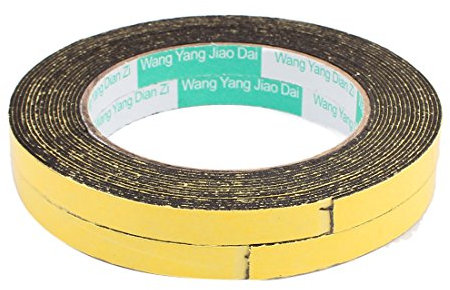 sourcing map 2pcs 10mm x 1mm auto-adhésif simple face ruban mousse mousse antichoc 5M Longueur