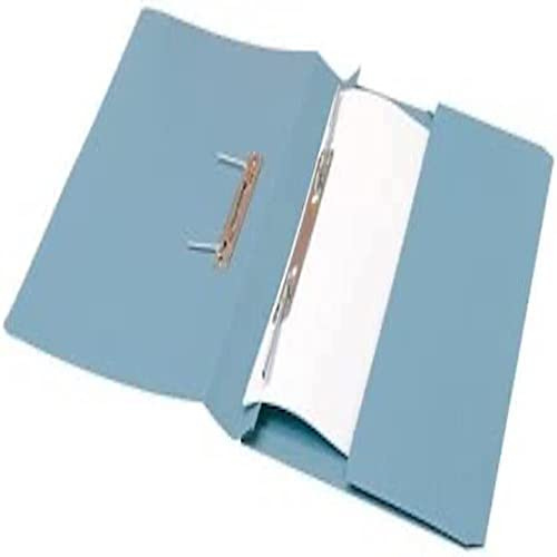 5 Star Transfer Spring File Foolscap (50 Pack) with Pocket Blue Folders for Documents 285gsm Capacity 38mm