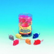 Classic Squeaky Mouse Cat Toy - set of 4 assorted colours