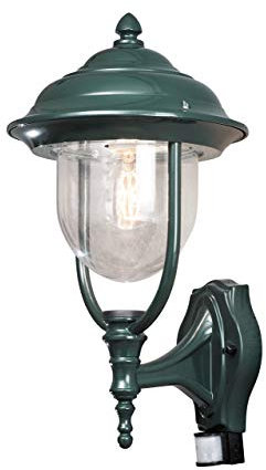 Konstsmide Parma 7235-600 Wandleuchte / B: 24cm T: 29cm H: 49cm / 1x75W / IP44 / lackiertes Aluminium / grün / mit BWM