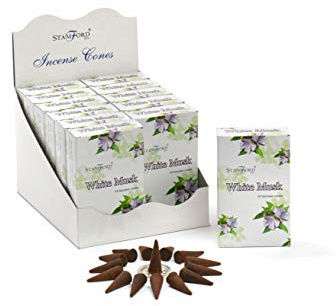 Stamford White Musk Incense Cones, 15 Cones x 12 Packs