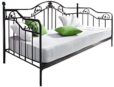 moebel direkt online Day-Bed / Einzelbett / Metallbett schwarz