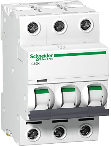 Schneider Electric A9F54320 iC60H 3 Module Triple Pole Type C MCB 20A 10kA (C60HC320)
