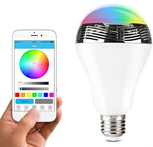 MSC New Wireless Bluetooth 4.0 Speaker E27 Smart LED Night Light Playbulb Audio Music RGB Lamp- Smartphone Free APP Controlled- Dimmable Multicolored Colorful LED Display-One Pocket Monsters for your Exclusive Party--12 Months Warranty E27