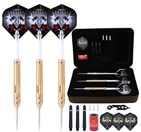 CUESOUL 23 Gramm Stahlspitze Darts mit Deluxe PU Darts Fall - Dragon Series 007