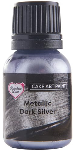Rainbow Dust Cake Art Paint, Metallic Dark Silver - 25ml