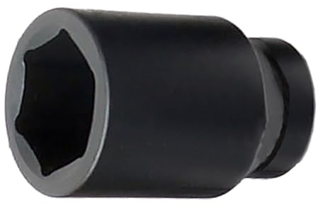 SW-Stahl 07980L-27 Krafteinsatz 1 Zoll - 27 mm Schlagschrauber-Nuss lang | Impact-Steckschlüsseleinsatz aus Chrom-Molybdänstahl, Premium-Qualität, Tiefe 100 mm, mit Rille & Bohrung