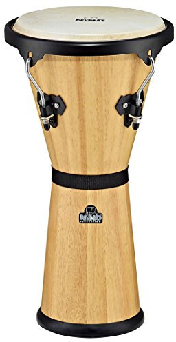 Nino Percussion Holz Djembe Instrument - Sehr großes Musikinstrument für Kinder ab 5 Jahren - Durchmesser 10 Zoll - Siam Eiche, Natur (NINO48NT)