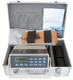 Detox Ion Cleanser – Galvano-Set, hydro-galvanisches Elektrolysegerät im Alu-Koffer, Komplettset mit Steuergerät, 3 Konvertern & Infrarot-Hüftwärmegurt – CHI-ENTERPRISE