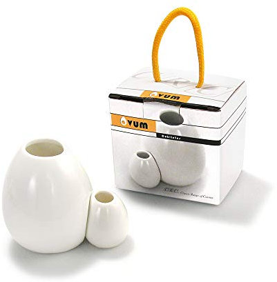 Ovum PC – Würfelbecher/Zahnstocherhalter aus weißem Porzellan – 2 Stück