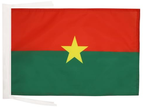 AZ FLAG Burkina Faso Flag 45x30 cm Burkinabé 100D Polyester Cords | Indoor and outdoor use 12x18 in decorative flag double stitched seams and reinforced edges with ties