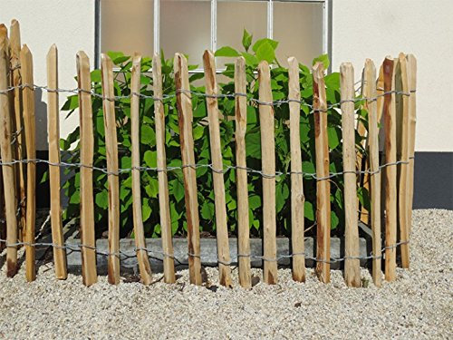 STILTREU Staketenzäune Staketenzaun Kastanie Höhen 50 cm - 200 cm, 5 Meter Rolle, 3 versch. Lattenabstände (Länge x Höhe: 500 x 75 cm, Lattenabstand: 6-8 cm)