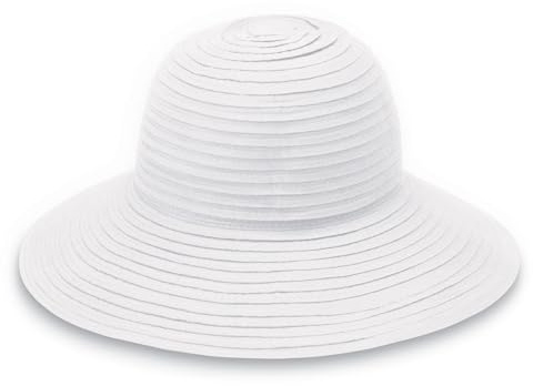 Wallaroo Hat Company Damen Scrunchie Sonnenhut - UPF 50+, Ultraleicht, verstaubar für jeden Tag, entworfen in Australien., weiß, Einheitsgröße