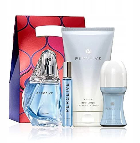 Avon Perceive Set für Sie Eau de Parfum + Körperlotion + Mini Duftroller + Deorroller