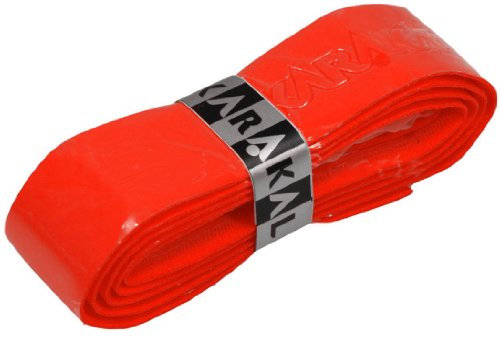 Karakal, Griffband / Griff-Tape, selbstklebend, für Badminton / Squash / Tennis / Hockey / Curling, Polyurethan, ausgezeichnete Griffigkeit, Schläger-Griff, rot, 1 Grip