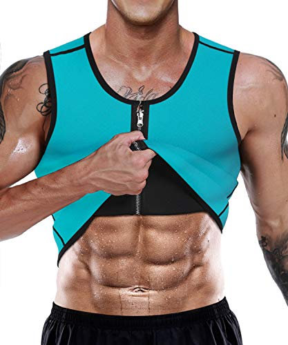 NonEcho Gilet da uomo ad effetto sauna, corsetto in neoprene per sudare, canotta shapewear, camicia dimagrante, tuta da allenamento, nero, Large