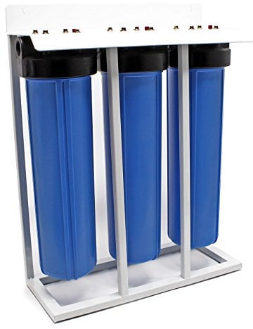 Naturewater NW-BRL03-LS3 3 Stufen Wasserfilter, 5 µ, 32,89 mm (1), Ø113 mm PP Kartusche, Filter Wandhalterung, Filterschlüssel, Sedimentfilter Aktivkohleblock Aktivkohlegranulat