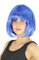 Foxxeo Blaue Bob Perücke für Damen – Kurzhaar-Perücke mit Pony für Fasching, Karneval, Mottopartys und Disco