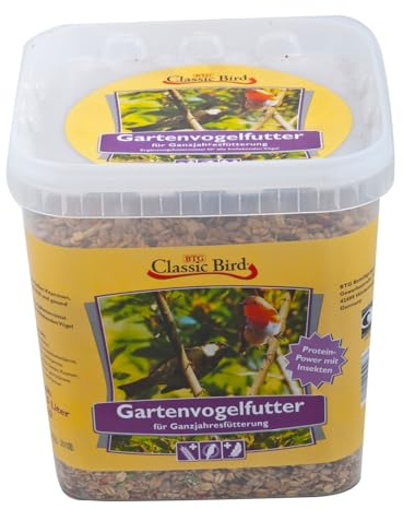 CLASSIC BIRD Vogelfutter Gartenvogelfutter 3 kg | Vogelfutter Trockenfrüchte für Wildvögel | Vogelfutter Sonnenblumenkerne | Vogelfutter Insekten | Gartenvögel | ganzjahres Vogelfutter