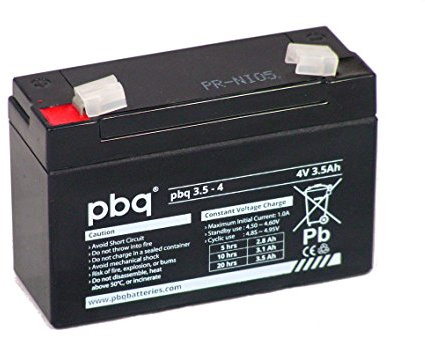 Akku Batterie PBQ 3.5-4 4V 3,5Ah AGM Blei Accu Battery wartungsfrei Batterie