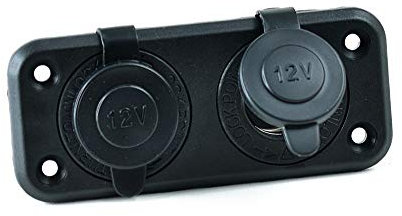 wellenshop 12V Einbau Doppel-Steckdose Zigarettenanzünder wassergeschützt