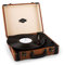 auna Jerry Lee Retro Plattenspieler - Schallplattenspieler mit Stereolautsprecher, Vinyl Player mit USB, Riemenantrieb in 3 Stufen, 33, 45, 78 U/min, 3 Plattengrößen, ohne Bluetooth, braun