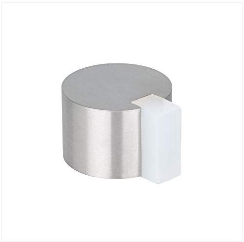 Klebe-Türstopper | 28 x 19 mm | Gummi Weiß | Rund | Edelstahl AISI 304 | Finish Matt | Sehr gute Haftung | 100% zweckmäßig| EVI Herrajes