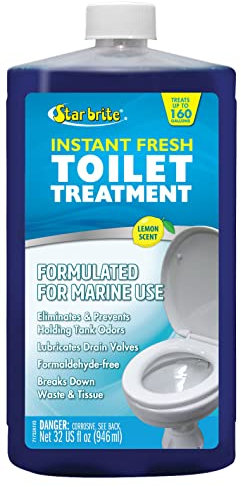 STAR BRITE Instant Fresh Toilet Treatment - Lemon Scent, Odor & Waste Control, 32oz (071732)