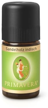 PRIMAVERA Ätherisches Öl Sandelholz indisch 5 ml - Aromaöl, Duftöl, Aromatherapie - ausgleichend, inspirierend, wärmend - vegan