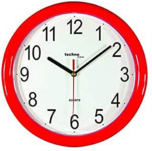 Technoline WT 600 - Reloj de Pared (Movimiento de Cuarzo), Color Rojo