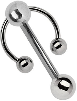 Modern Nature Piercing-Schmuck Intimpiercing Titan Banane in 1,6 x 10 mm mit 5 mm Lochkugel und Gewindering