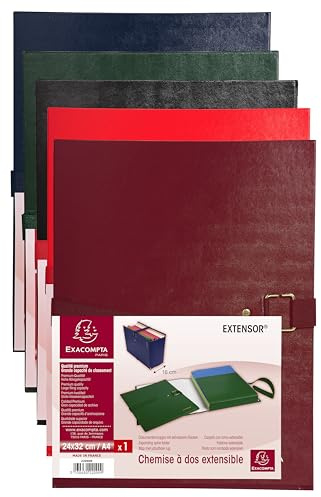 Exacompta 22090E 10er Pack Sammelmappe Extensor mit dehnbahrem Rücken mit Verschlusslasche farbig sortiert