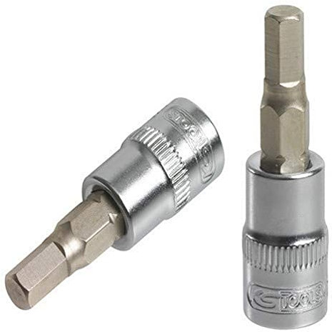 KS Tools 922.1463 - Douille tournevis 6 pans 1/4'', L.37 mm - 5 mm - Gamme ULTIMATE® - En Chrome Vanadium - Finition chromée satinée