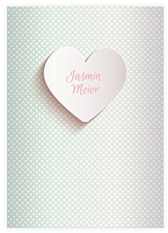 Kartenkaufrausch 8 Romantische DIN A4 Schulhefte, Rechenhefte mit Herzen, grün Lineatur 22 (Kariertes Heft)