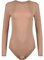 Evoni Damenbody | Overall Bodysuit mit Rundhals für Frauen | Langarm-Body in verschiedenen Farben | Optimale Alternative für Sport & Freizeit | Eleganter Jumpsuit(Small, Hellbraun)