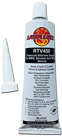 LavaLock Black Food Safe BBQ Adhesive 3 oz Grill Smoker High Temp RTV Silicon