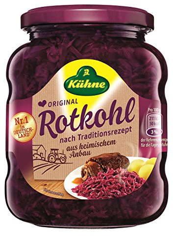 Kühne Rotkohl Original klassisch, Glas, 5er Pack (5 x 370 ml)