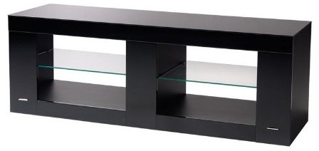 Gisan PLS59NE Meuble TV pour Ecran Plat 137 x 49,5 x 42 cm Noir Laqué