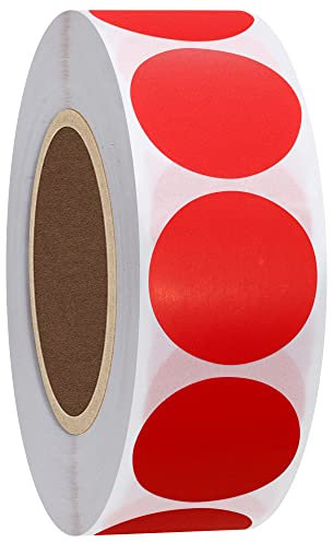 Hylabelest Farbe Codierung Dot Etiketten 25 mm, rund, natur Papier Aufkleber selbstklebend Label 1.000 Pro Rolle rot
