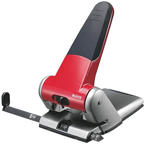 Leitz Registraturlocher bis A3, 6,5 mm, mit Anschlagschiene, rot