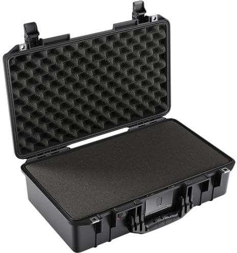 PELI 1525 Air Leichter Schutzkoffer für DSLR Fotografieausrüstung, Wasser- und Staubdicht, 26L Volumen, Mit Schaumstoffeinlage (Anpassbar), Farbe: Schwarz