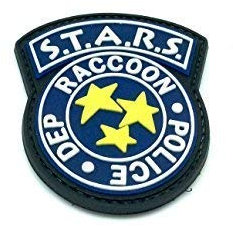 Aufnäher, STARS. Racoon Police Dept, mit Klettverschluss an Rückseite, Polyvinylchlorid, Blau