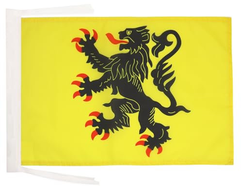 AZ FLAG - Drapeau Nord-Pas-de-Calais - 45x30 cm - Pavillon Province Flandre Française 100% Polyester Avec Deux Cordelettes - 20g