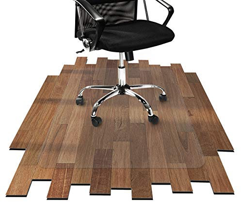 etm Bodenschutzmatte Bürostuhl Unterlage 100x120 cm Schreibtischstuhl Schutzmatte für Hartboden | extra transparent und rutschfest | optimales Gleitverhalten für Stuhlrollen