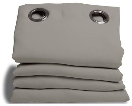 Moondream DecibelControl™ Rideau Anti-Bruit 3en1 | Isolation Phonique | Thermique Hiver+Été | 100% Occultant | Technologie Brevetée | Fabrication UE | Oeillets | Gris MC704 | 140L x 260H cm