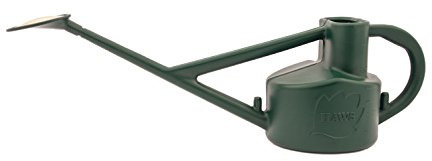 HAWS The Selly Soak Outdoor Garden Watering Can | Green | One Gallon | Long Reach Spout | Interchangeable Plastic Oval Rose | Three Year Guarantee
