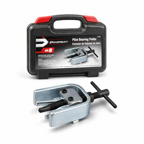 Powerbuilt Pilot Bearing Puller, Remove Bearings and Bushings, Foreign and Domestic Car Repair, Storage Case - 648619, Silver